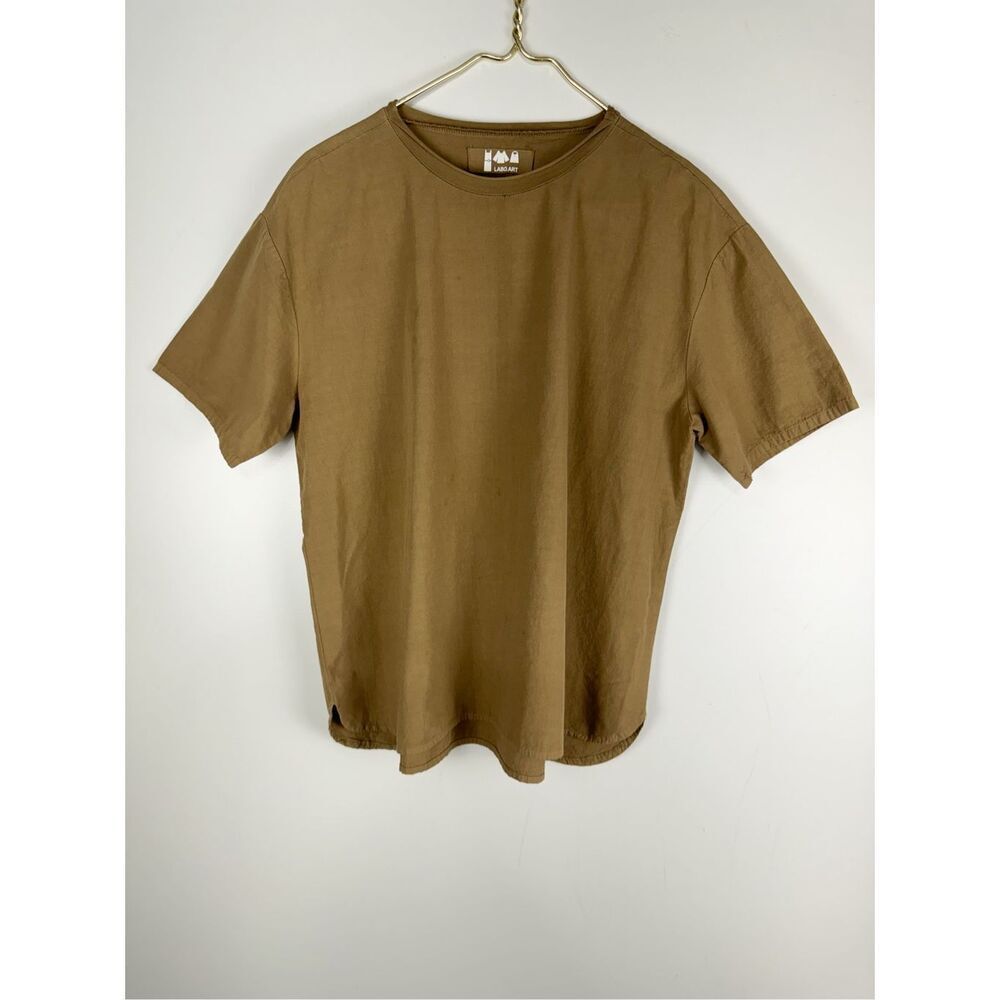 Labo Art Women's Cotton Short Sleeve Crew Neck T-Shirt Olive Green Minimalist